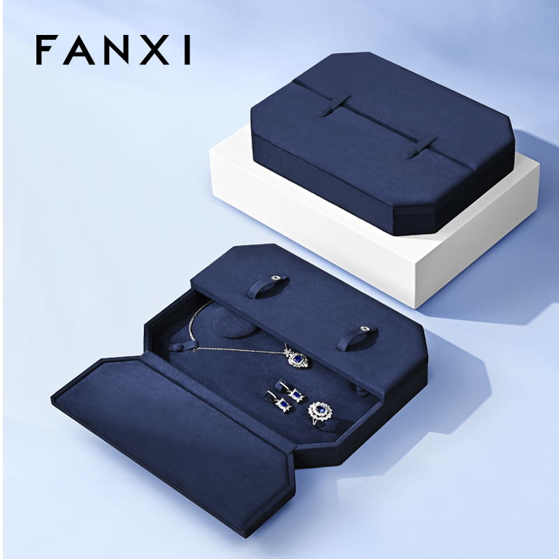 FANXI High quality blue velvet jewelry box