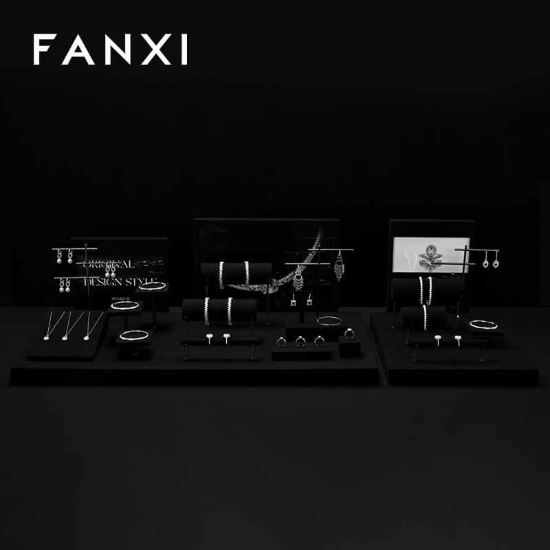 FANXI Wholesale black metal jewelry display set