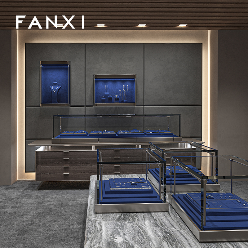 FANXI Hot sale Blue metal Jewelry Combination Set