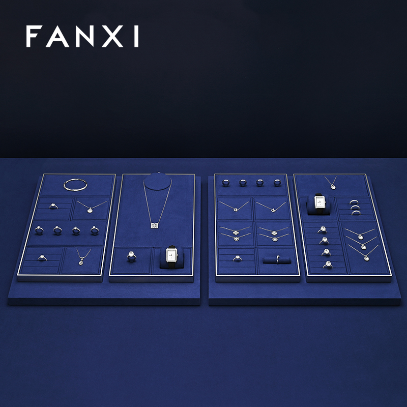 FANXI Hot sale Blue metal Jewelry Combination Set