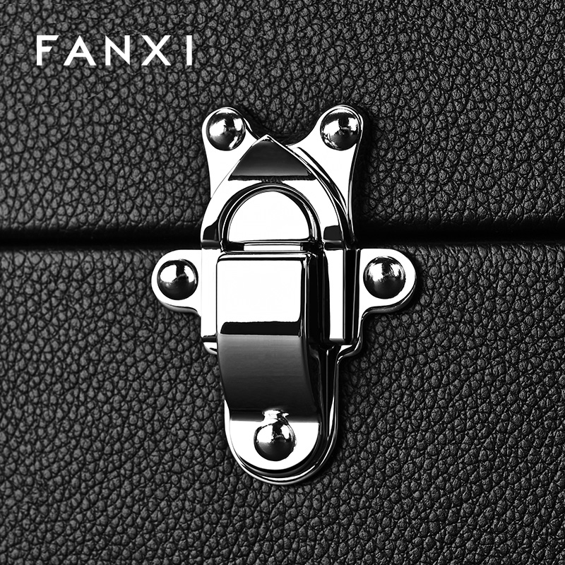 FANXI New arrival Black Metal Jewelry Storage Box