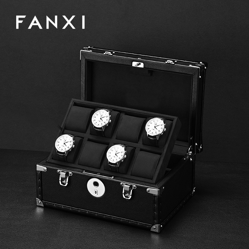 FANXI New arrival Black Metal Jewelry Storage Box