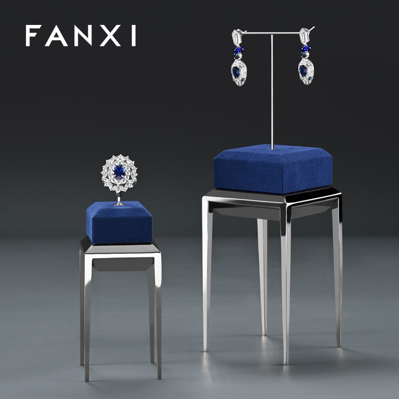FANXI New arrival blue metal Jewelry Display Stand