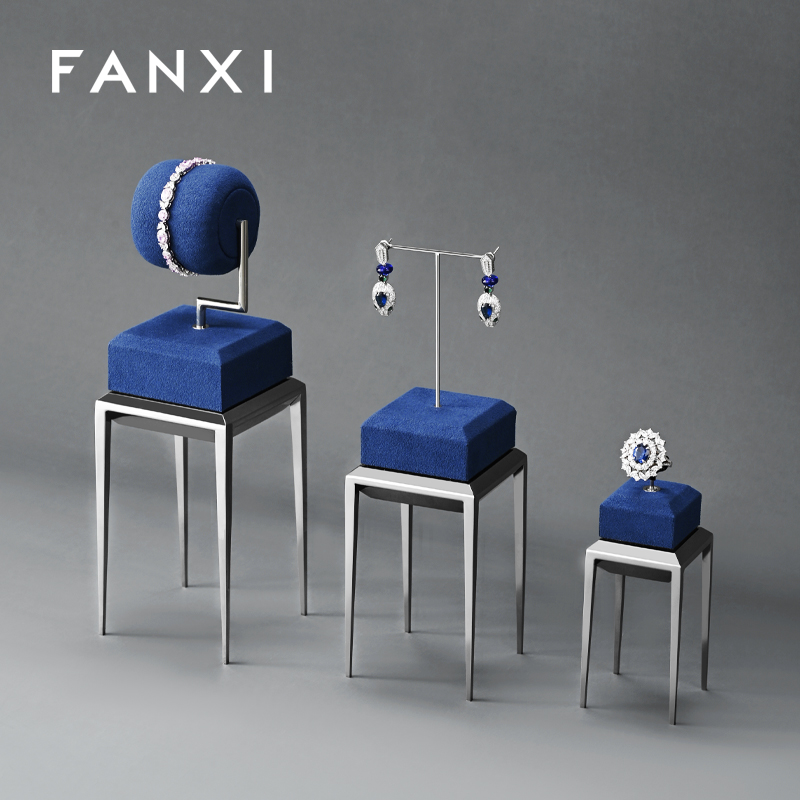 FANXI New arrival blue metal Jewelry Display Stand