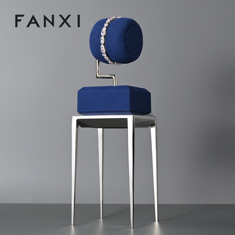 FANXI New arrival blue metal Jewelry Display Stand