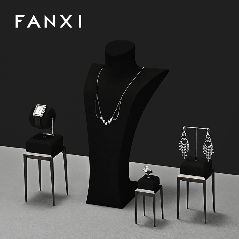 FANXI New arrival Black metal Jewelry Display Stand