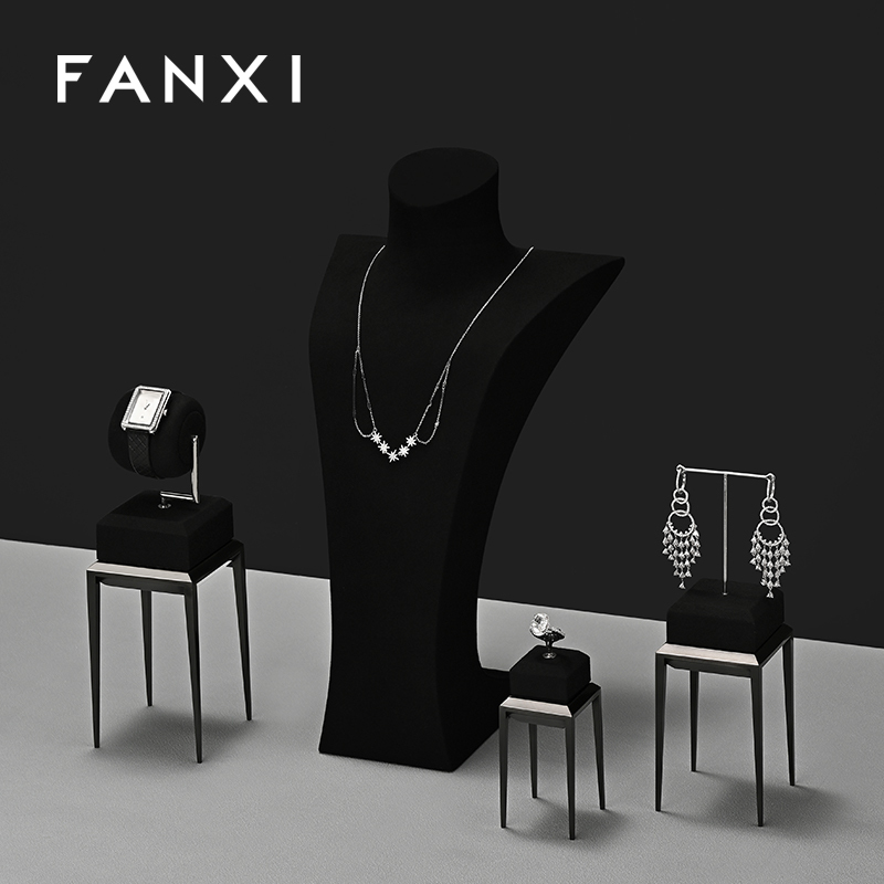FANXI New arrival Black metal Jewelry Display Stand