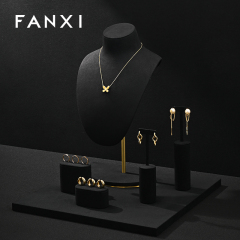 FANXI factory black Microfiber fashion jewelry set