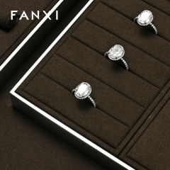FANXI New arrival Brown Leather Jewelry display