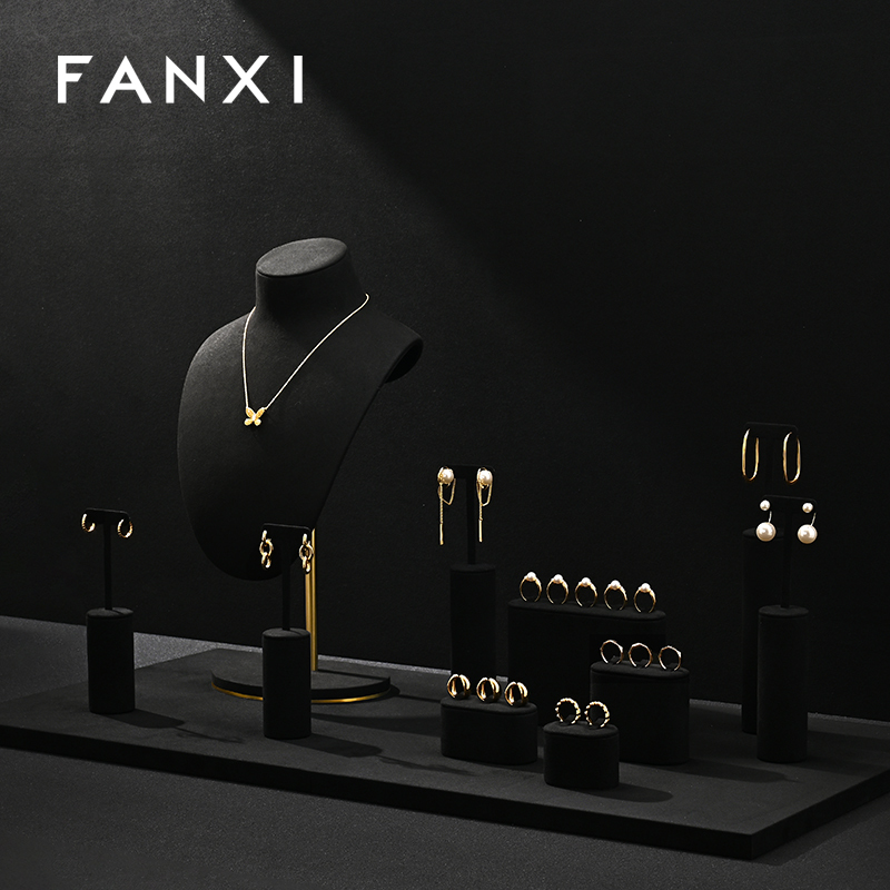 FANXI factory black Microfiber fashion jewelry set