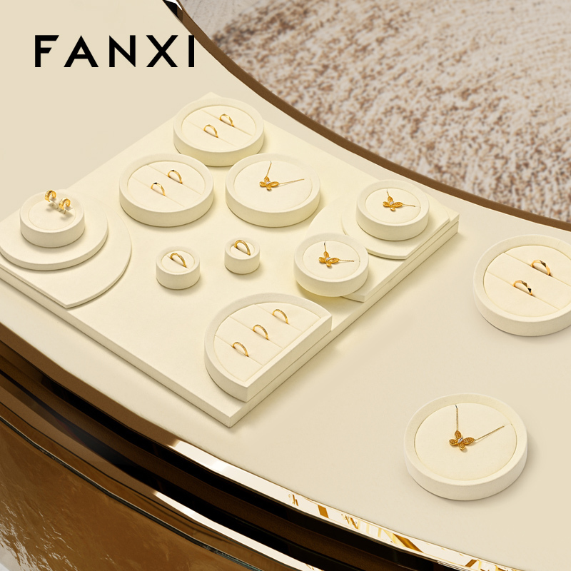 FANXI high quality Beige Microfiber Jewelry display set