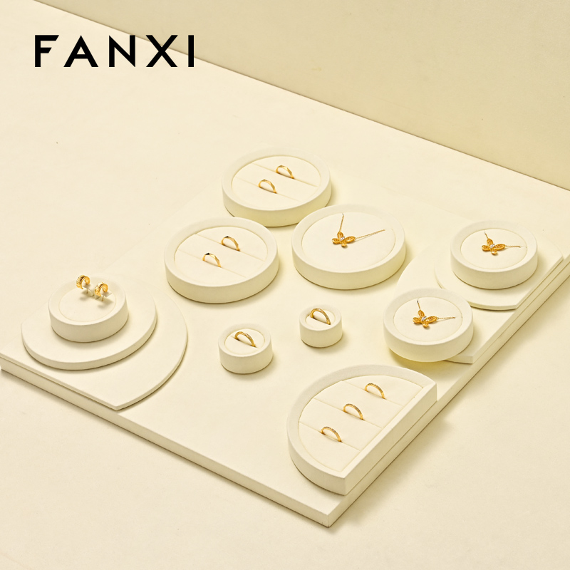 FANXI high quality Beige Microfiber Jewelry display set