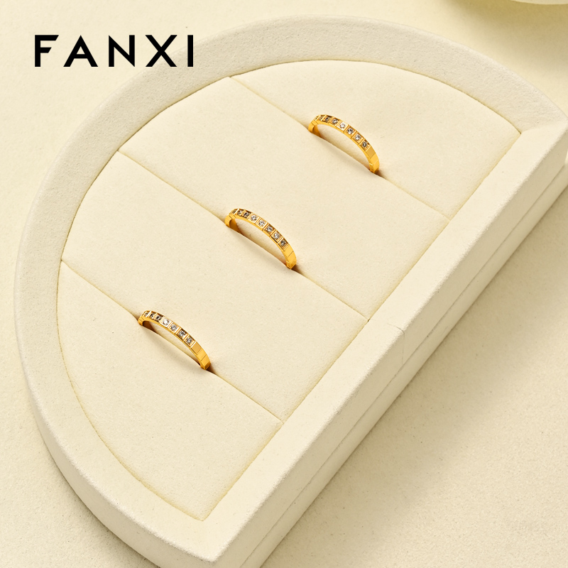 FANXI high quality Beige Microfiber Jewelry display set