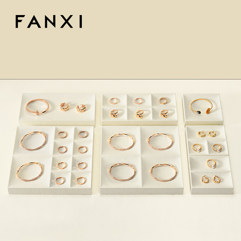 FANXI custom Belge Microfiber jewellery tray display