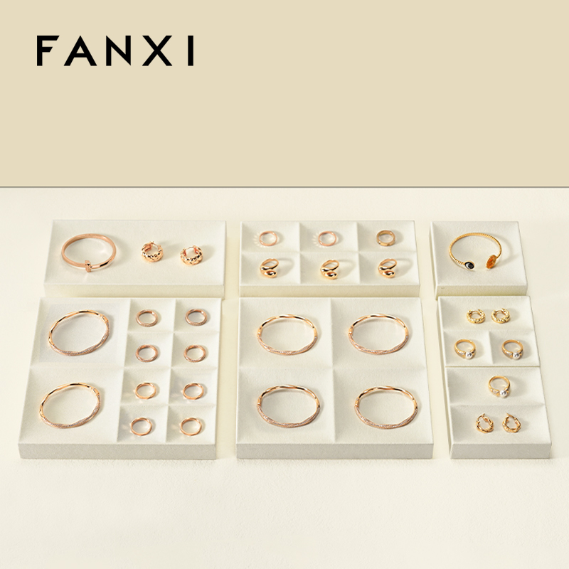 FANXI custom Belge Microfiber jewellery tray display