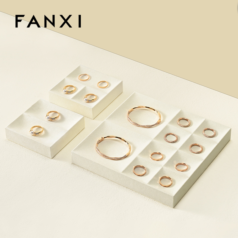 FANXI custom Belge Microfiber jewellery tray display