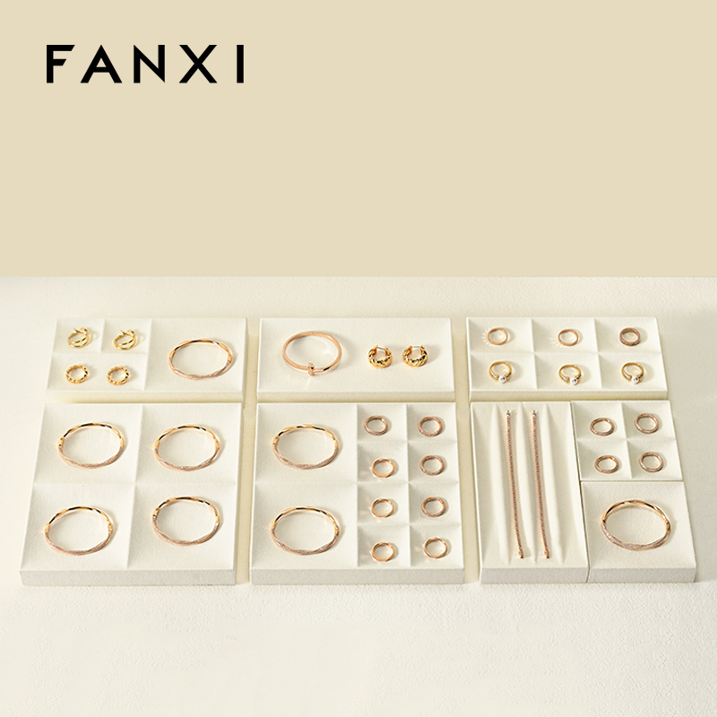 FANXI custom Belge Microfiber jewellery tray display