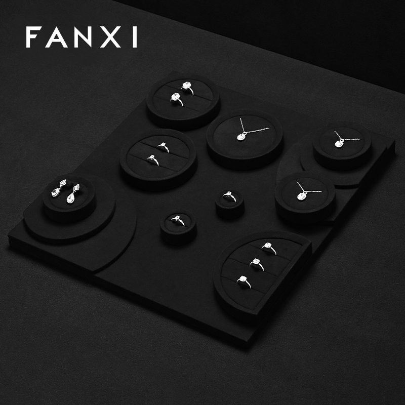 FANXI high quality Black Microfiber Jewelry display set