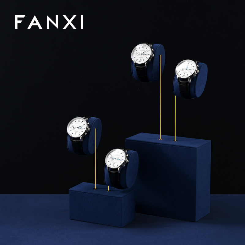 FANXI New arrival Blue metal Microfiber Watch display set