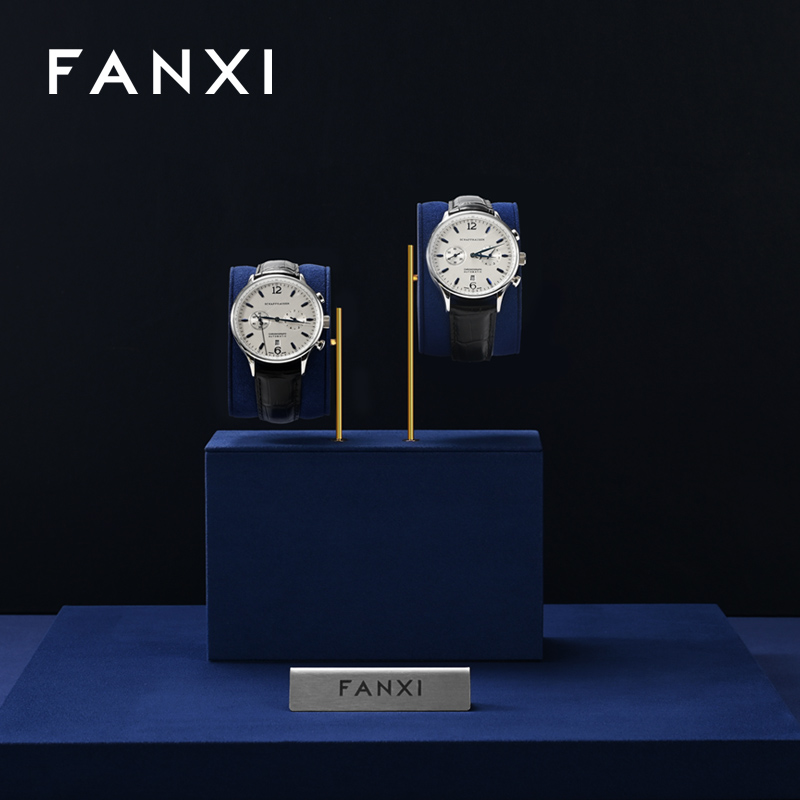 FANXI New arrival Blue metal Microfiber Watch display set