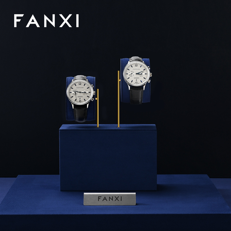 FANXI New arrival Blue metal Microfiber Watch display set