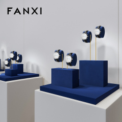 FANXI New arrival Blue metal Microfiber Watch display set