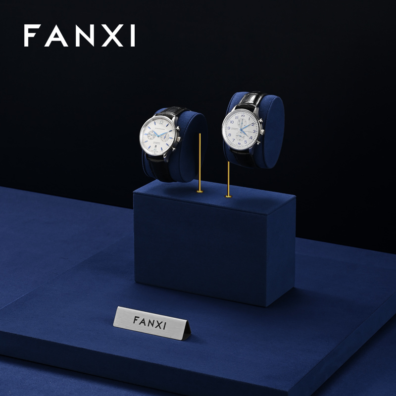 FANXI New arrival Blue metal Microfiber Watch display set