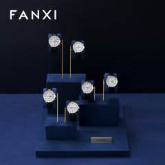 FANXI New arrival Blue metal Microfiber Watch display set