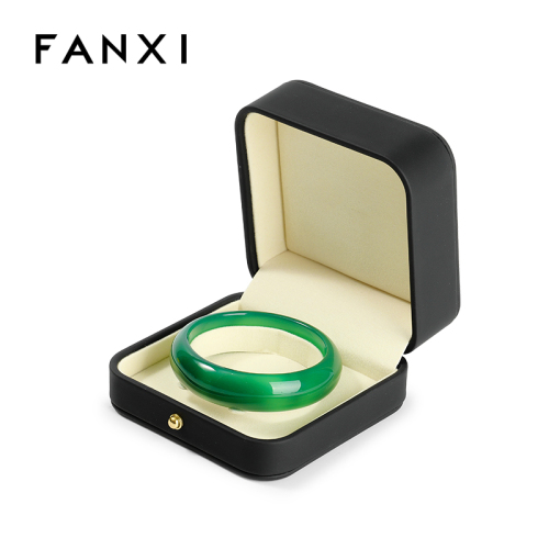 FANXI Custom black leather velvet bracelet box