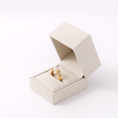 FANXI Custom beige microfiber ring box