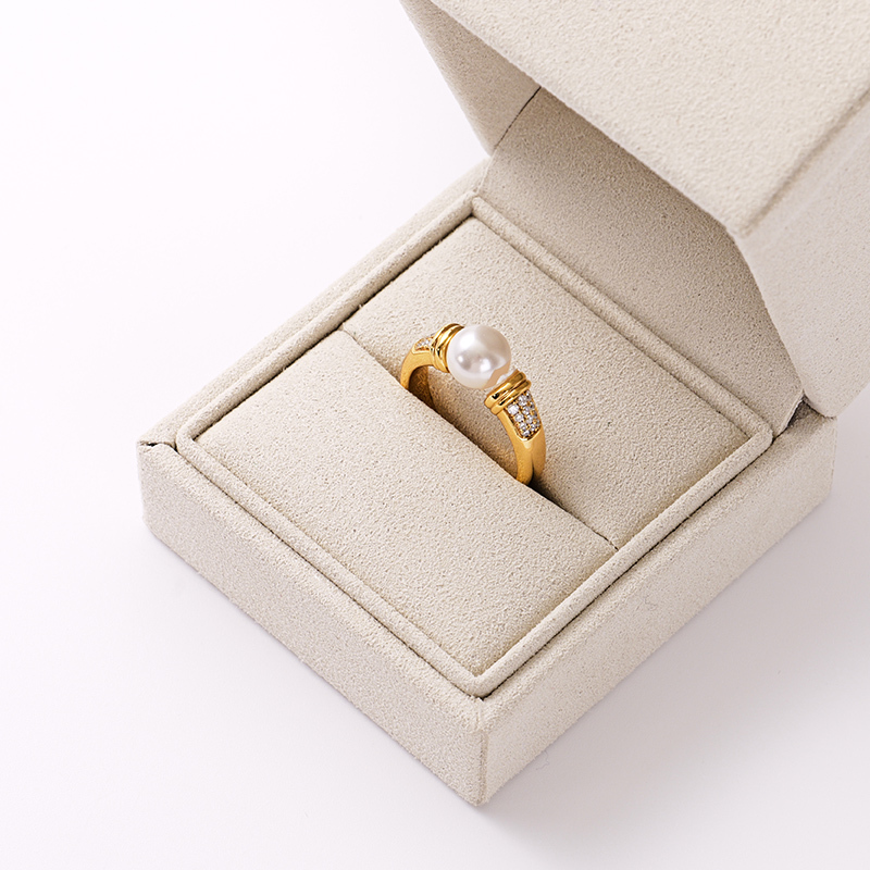 FANXI Custom beige microfiber ring box