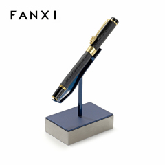 FANXI Custom blue leather pen display stand