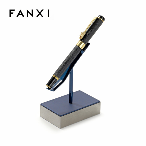 FANXI Custom blue leather pen display stand