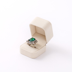 FANXI Custom beige microfiber and paper ring box