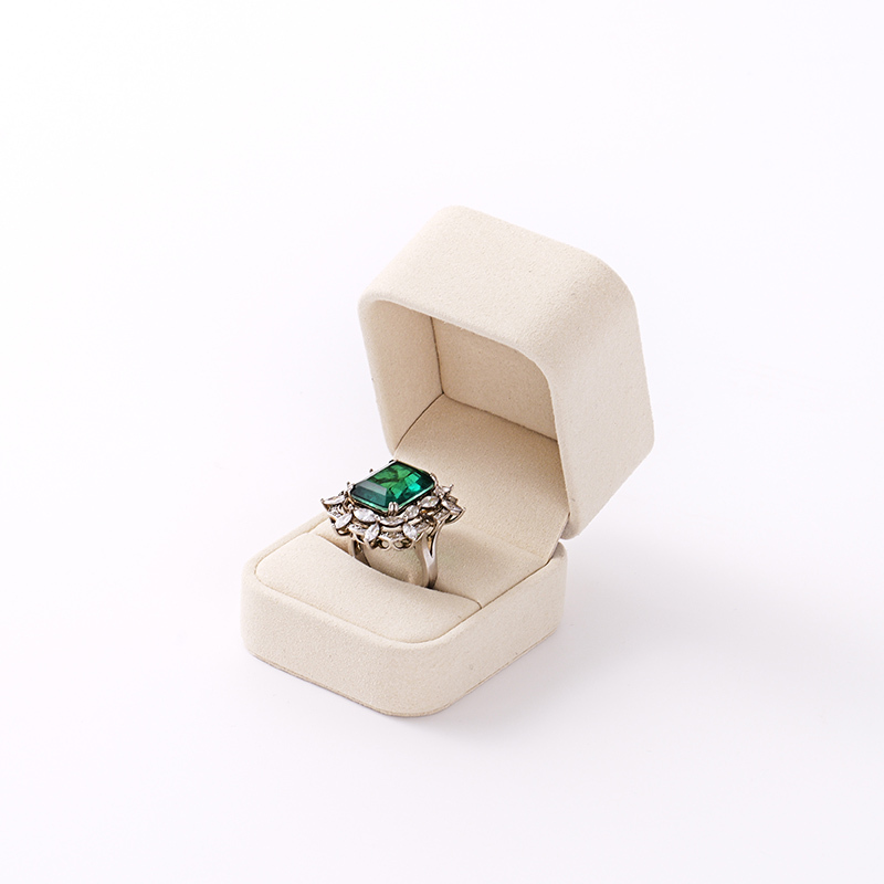 FANXI Custom beige microfiber and paper ring box
