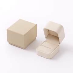 FANXI Custom beige microfiber and paper ring box