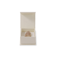 FANXI Custom beige leatherette paper ring box