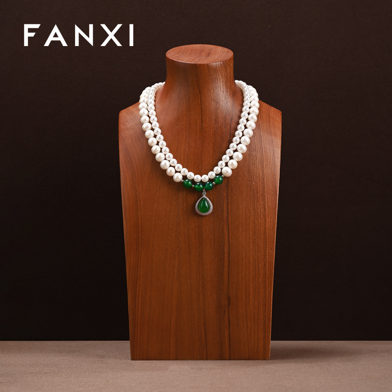FANXI high quality log color wooden jewelry bust