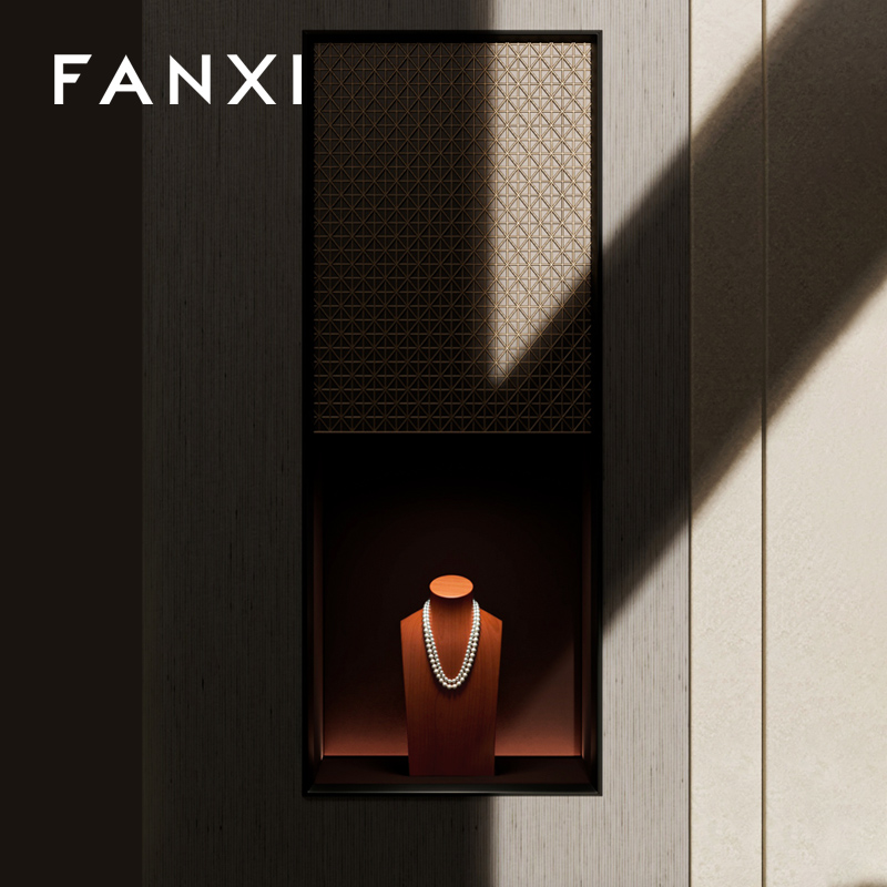 FANXI high quality log color wooden jewelry bust