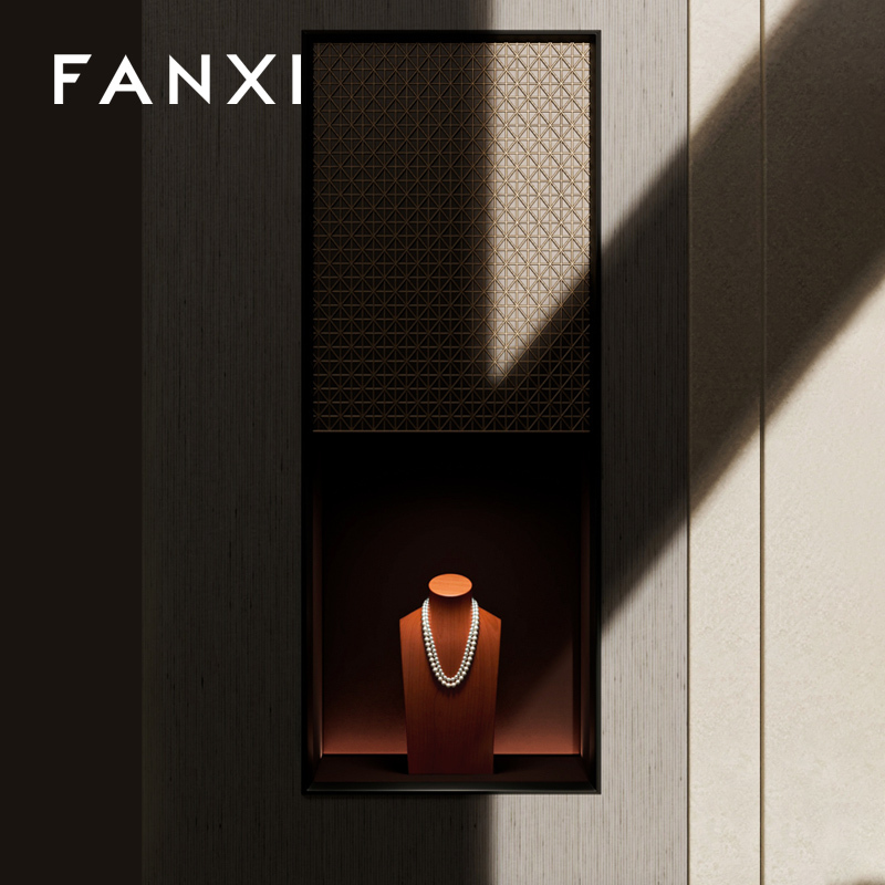 FANXI high quality log color wooden jewelry bust