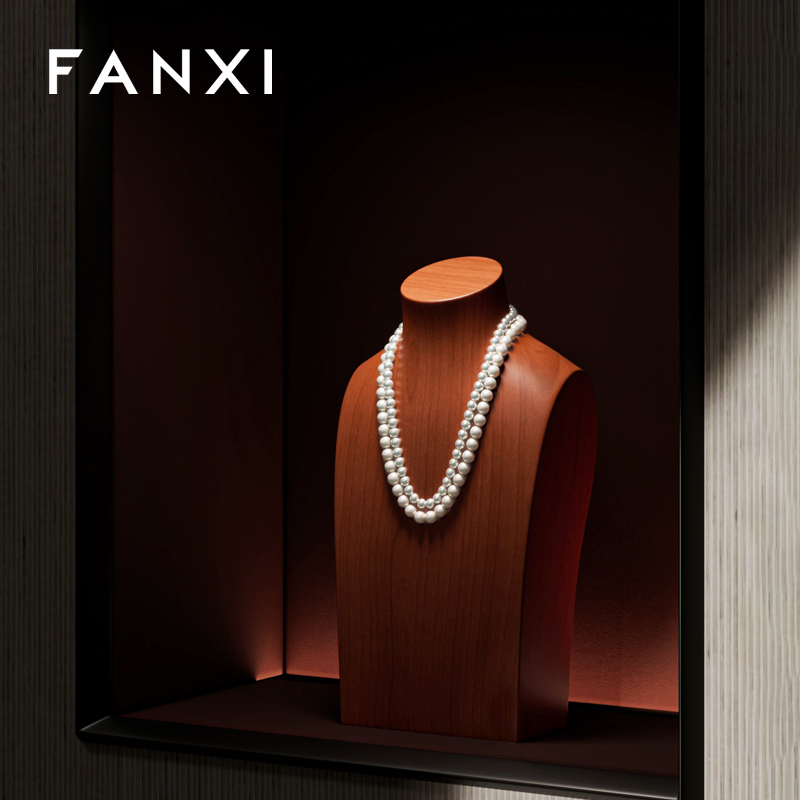FANXI high quality log color wooden jewelry bust