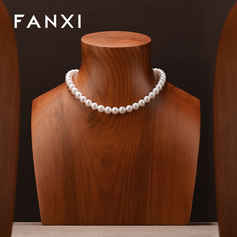 FANXI high quality log color wooden jewelry bust