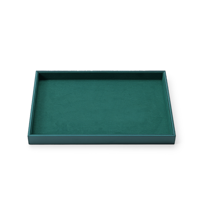 FANXI Custom peacock green leather jewelry plate