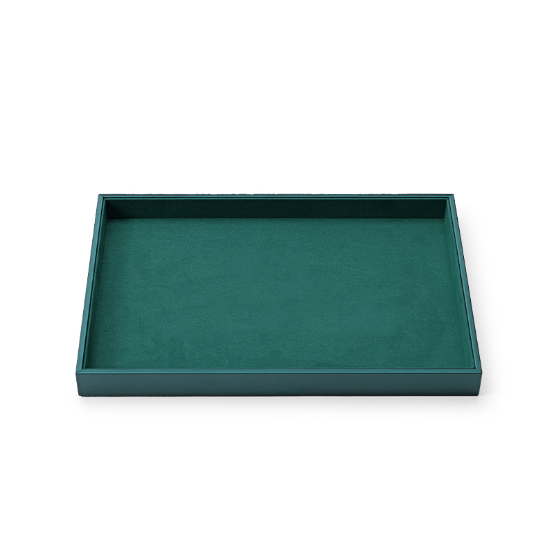 FANXI Custom peacock green leather jewelry plate