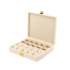 FANXI Custom beige leather microfiber jewelry box