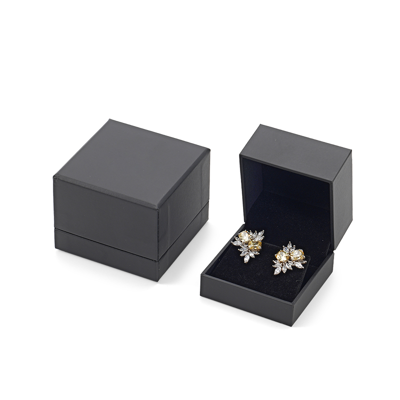 FANXI Custom black paper velvet earring box