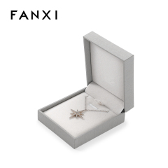 FANXI Custom grey paper velvet pendant box