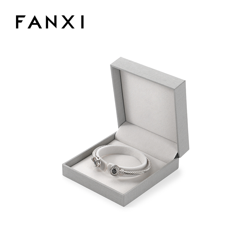 FANXI Custom grey paper velvet bracelet box