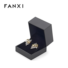 FANXI Custom black paper velvet earring box