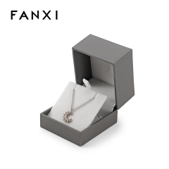 FANXI Custom dark grey paper velvet ear nail box